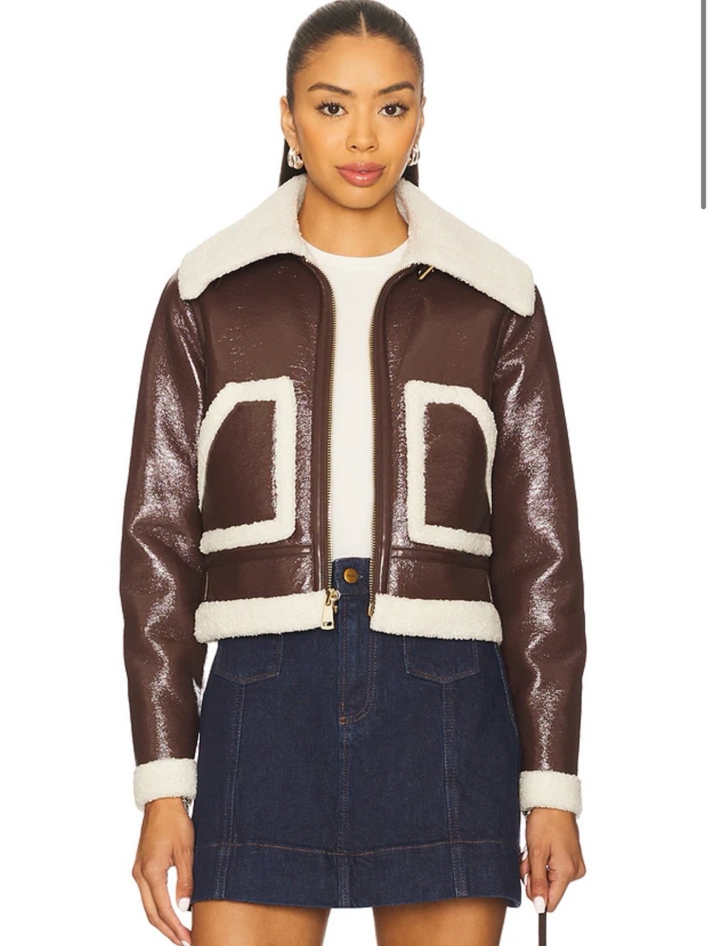 Isaiah Faux Shearling Aviator Jacket